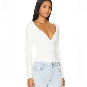 Free People intimately FP Duo Corset Cami‎ Long Sleeve Large Cream White Ivory